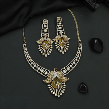 Victorian Necklace with an elaborate peacock and feather detailing