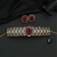 Broad Victorian choker with repeating curved links and framed centre detail