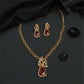Rose Gold Necklace featuring an openwork chain and a framed pendant