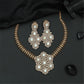 Contemporary mehendi polish necklace with hexagonal link detailing