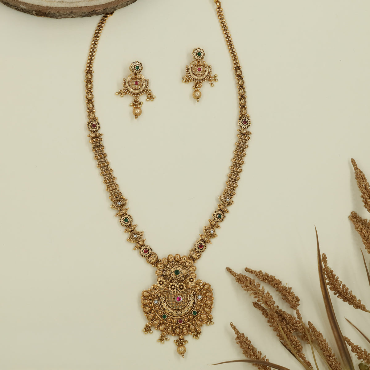 Antique Long Haara with Ornamental Pendant Work