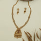 Anchor link antique long haara with bead strands and temple pendant with fringe drops