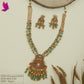 Elephant top kundan beads long haara with panel links and heavy fringe pendant with bead drops