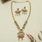 Side chain kundan Long Haara with circular connectors and clustered fringe pendant