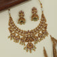 Arched peacock antique necklace with central Lakshmi pendant