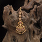 Beaded Lakshmi tikka with layered crest and hanging bead tassels