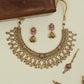 Heavy fringe layout kundan necklace with closely packed links and multi drop hanging elements