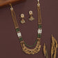 Segmented multi strand antique beads necklace with vertical chain panels