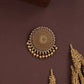 Granulated disc jade bille with dense bead texture and circular drop fringe
