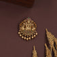 Sacred lakshmi jade bille with curved frame and layered bead fringe drops