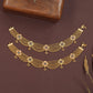 Flowing strand payal with repeated chains and decorative connector discs
