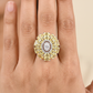 Designer Petal Edge Finger Ring with Layered Oval Formation