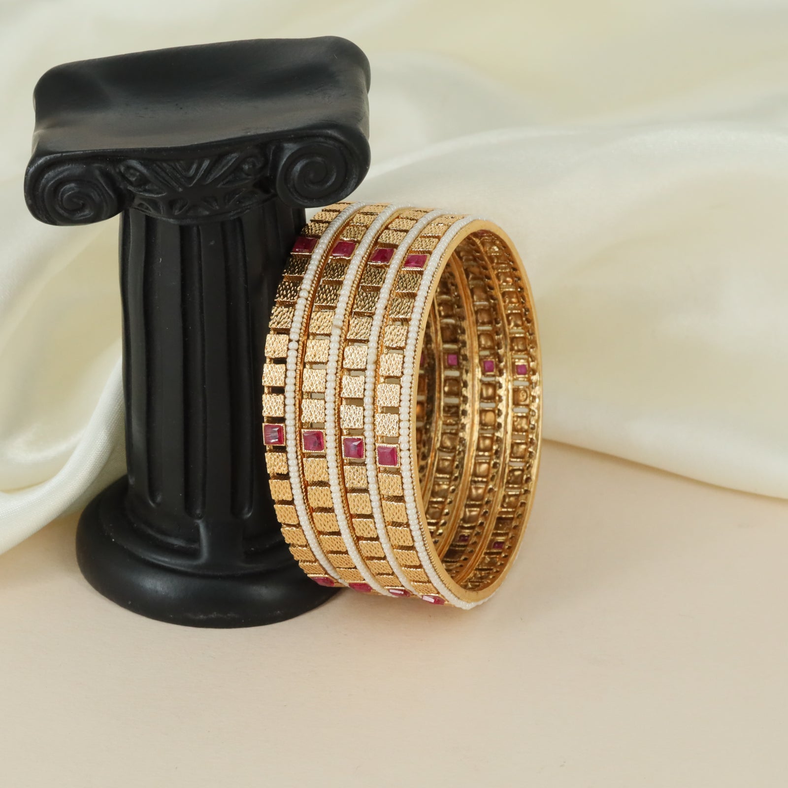 Signature crafted design Antique bangles with ornamental richness