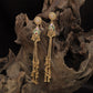 Netted Disc Kundan Hangings with Long Chain Fringe