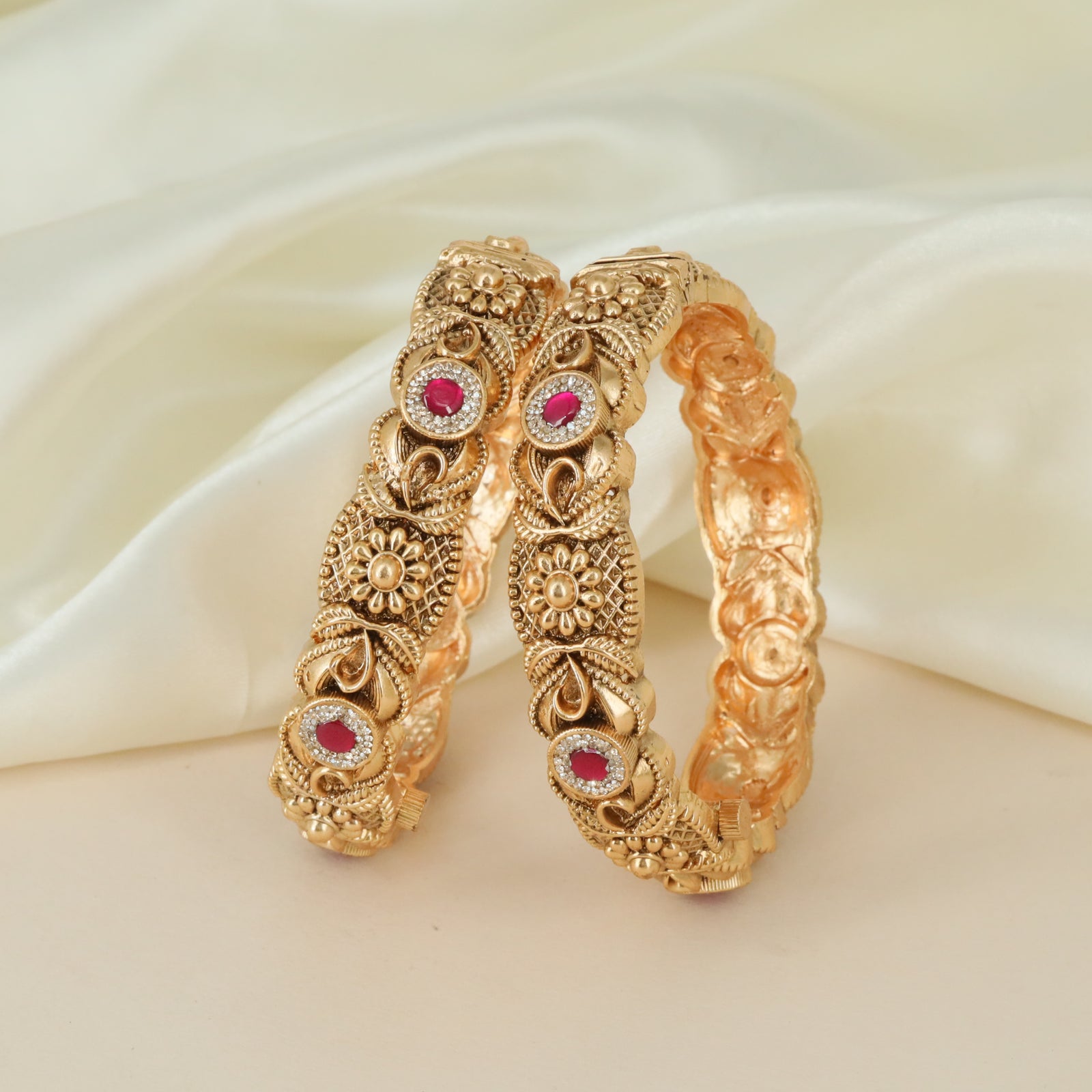 Classic ornamental Antique bangles with heritage detailing