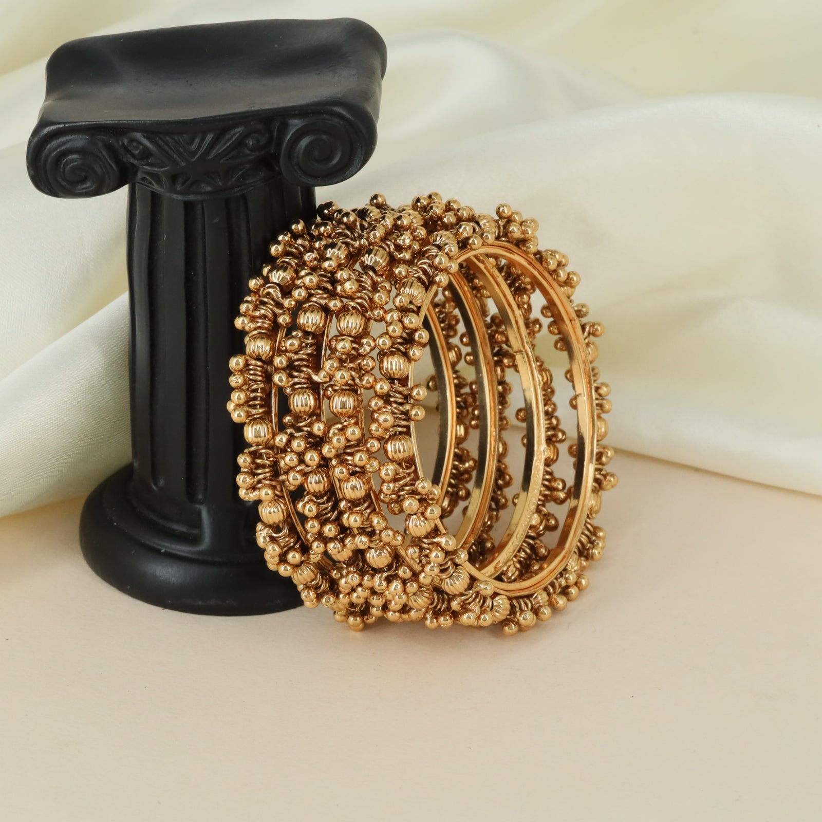 Granulated Bead Layout Antique Bangles with Traditional Craftsmanship