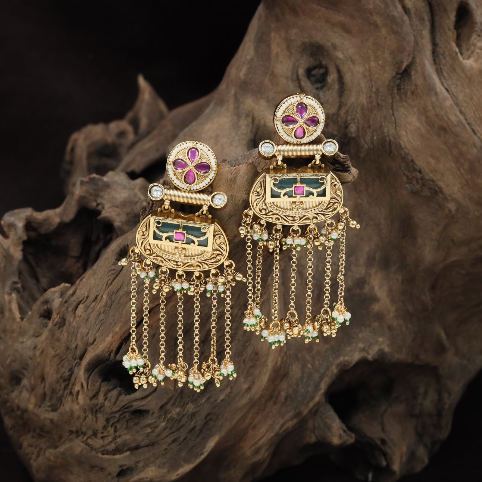 Brookcrest Kundan Hanging with Hanging Chain Fringe
