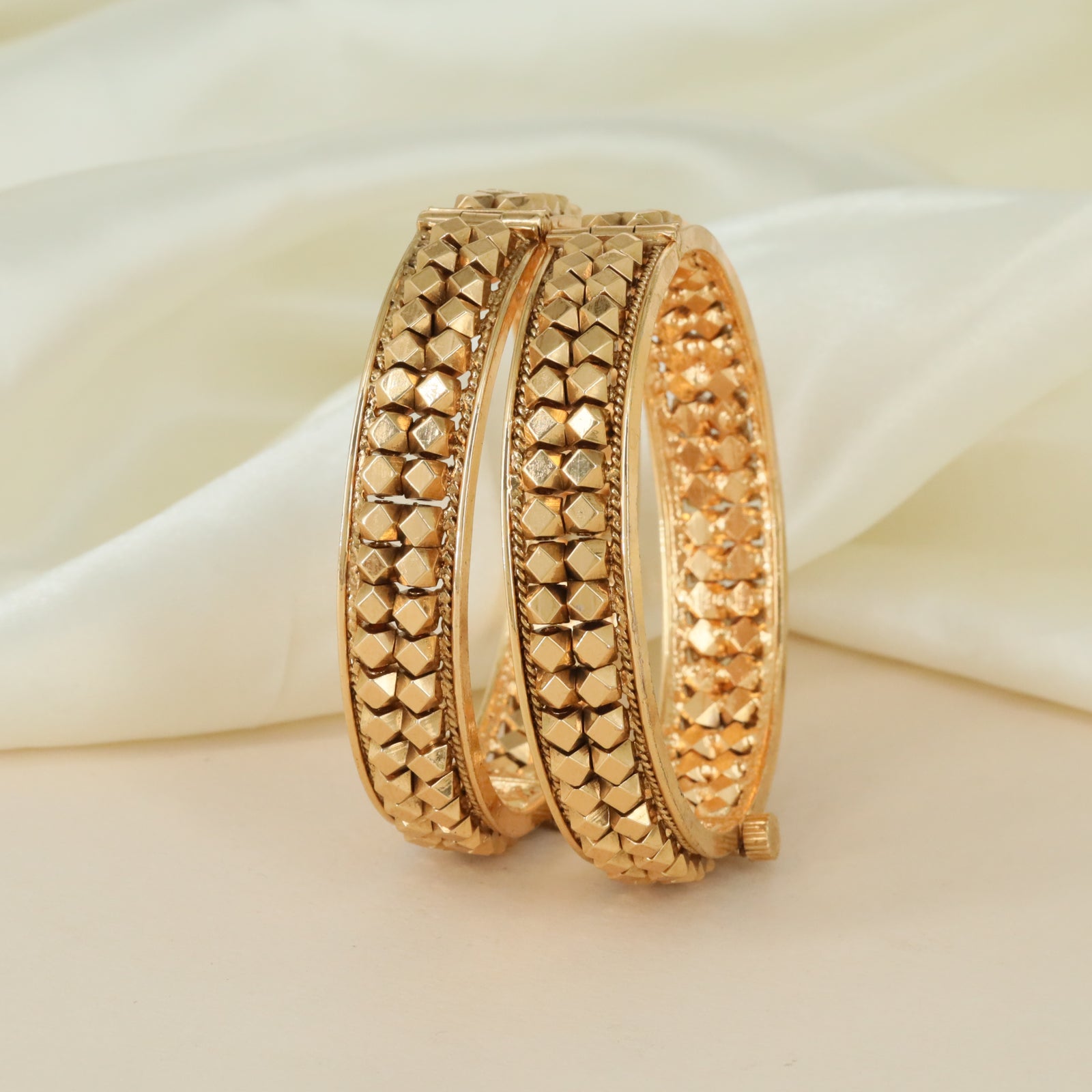 Designer ornamental motif Antique bangles with intricate finish