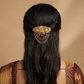 Premium Peacock Clip with Hanging Bell Border Detailing