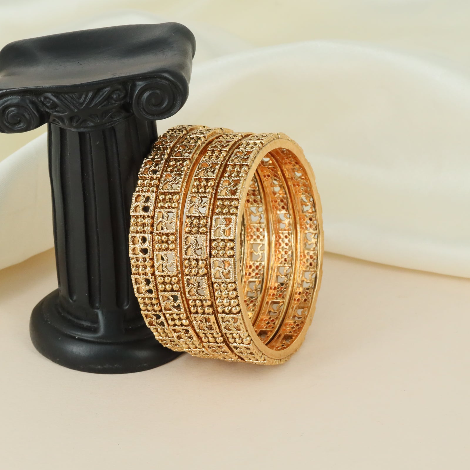 Luxury Geometric Antique Bangles with Ornamental Stone Work