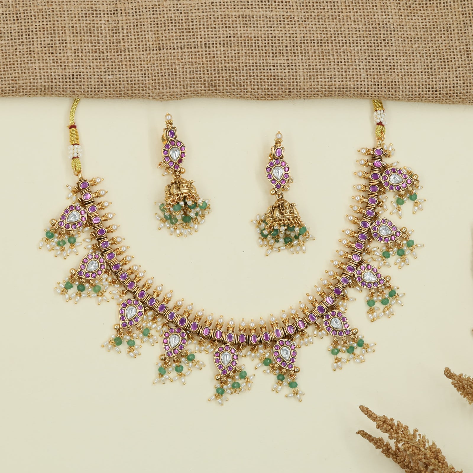 Grand Paisley Antique Necklace with Dense Fringe Craftsmanship