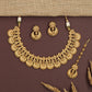 Antique Necklace with Lakshmi Coin Drops and Floral Connectors