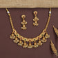 Majestic Temple Antique Necklace with Pearl Fringe Bell Hangings