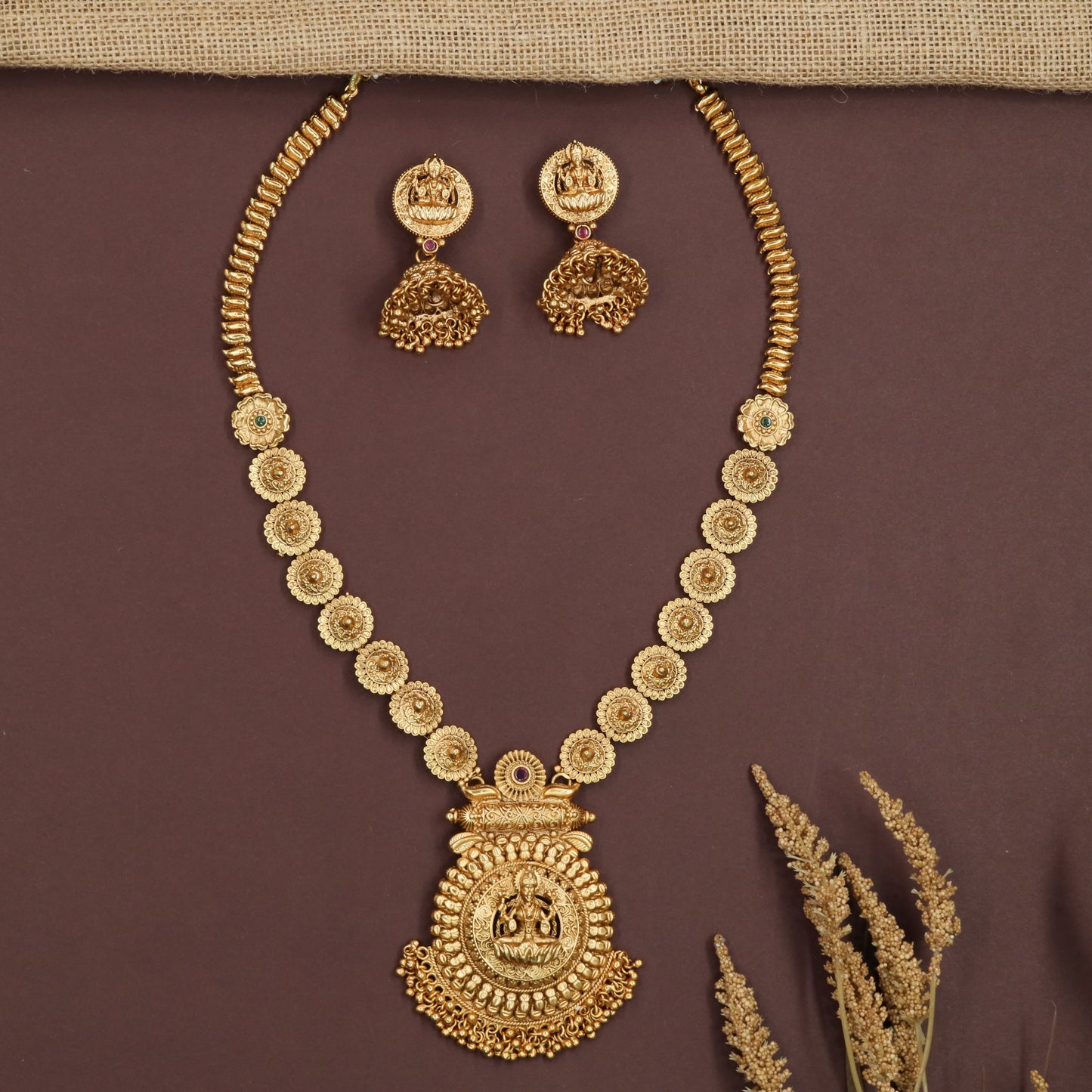 Bloom Coin Antique Long Haara with Temple Disc Chain
