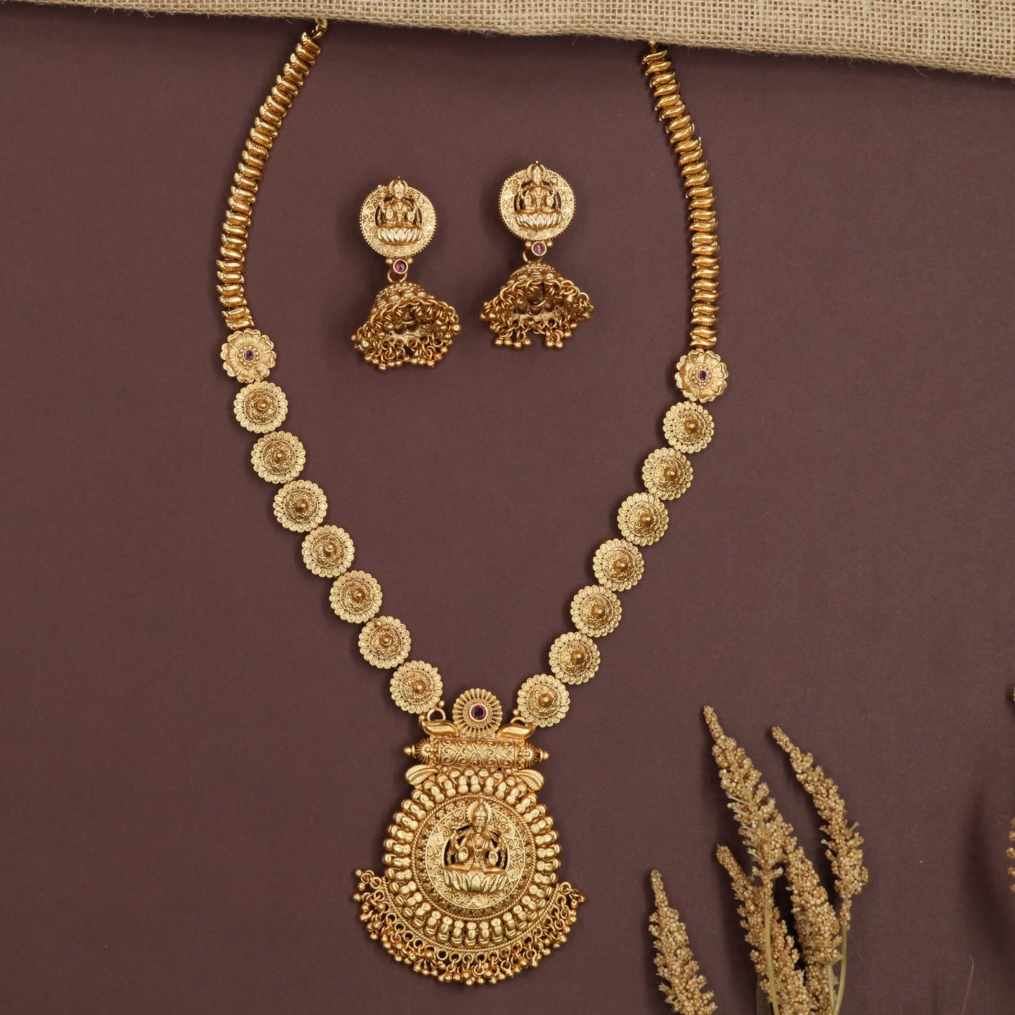 Bloom Coin Antique Long Haara with Temple Disc Chain