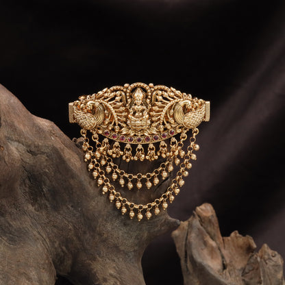Premium Pearl Clip with Layered Chain Drape Styling