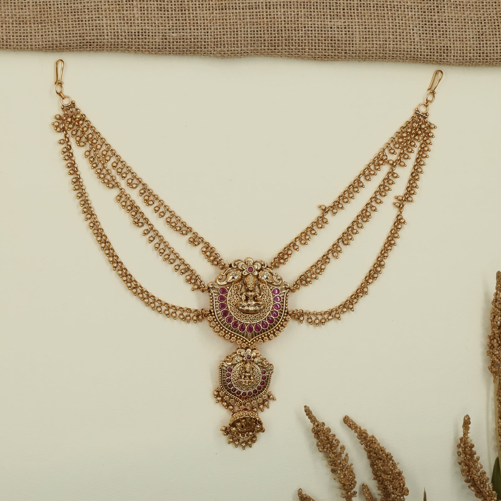 Premium Lakshmi Jade Bille Mati with Structured Draped Styling