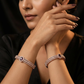 Crossline Frame Rose Gold Bangles with Dimensional Architectural Layout