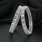 Highlight Border Rhodium Bangles with Dimensional Surface Pattern