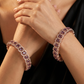Skyline Rosette Rose Gold Bangles with Decorative Floral Detailing