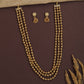 Ribbed Spacer Antique Beads Necklace with Triple Strand Styling