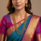 Ribbed Spacer Antique Beads Necklace with Triple Strand Styling