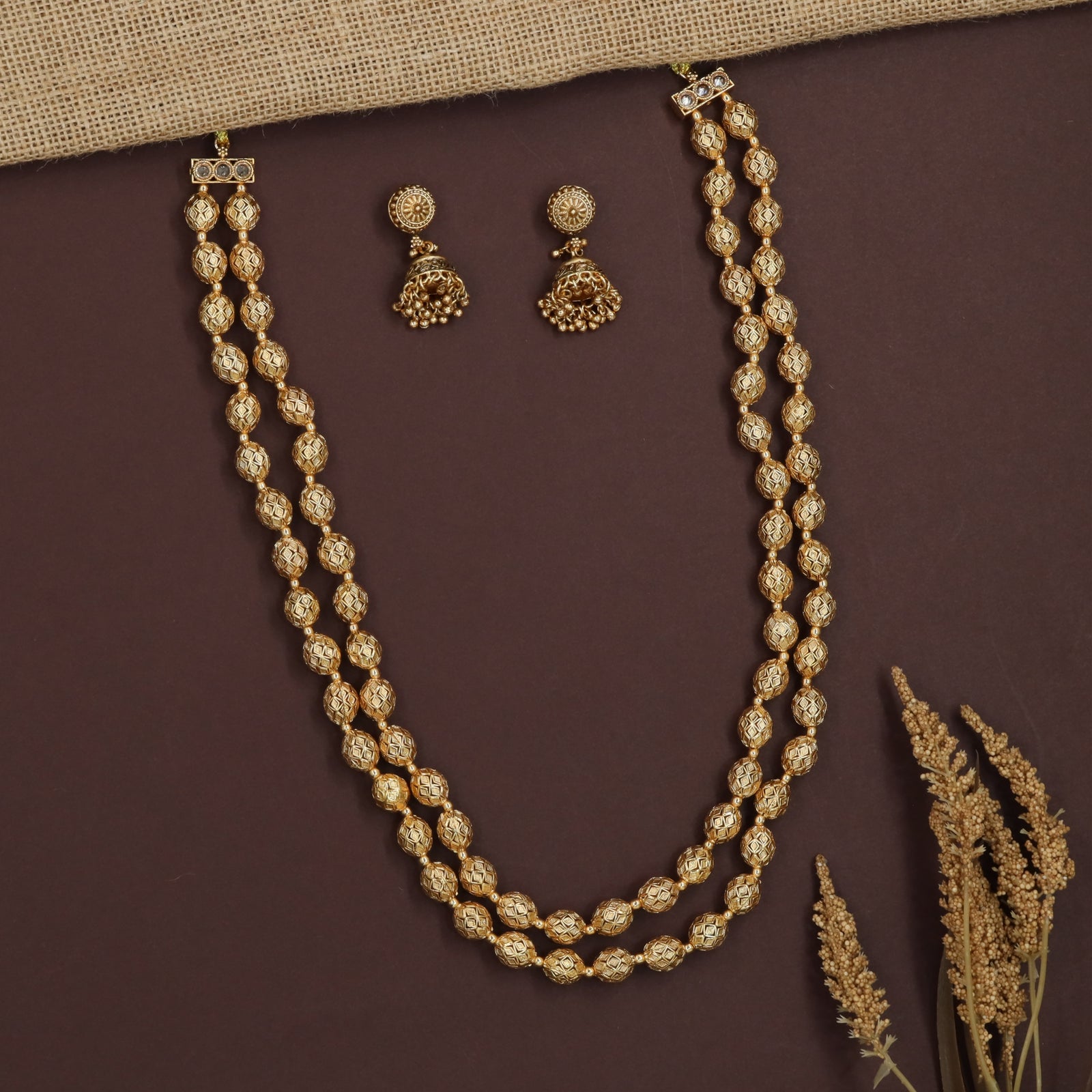 Duneshire Temple Beads Necklace with Dense Bead Arrangement