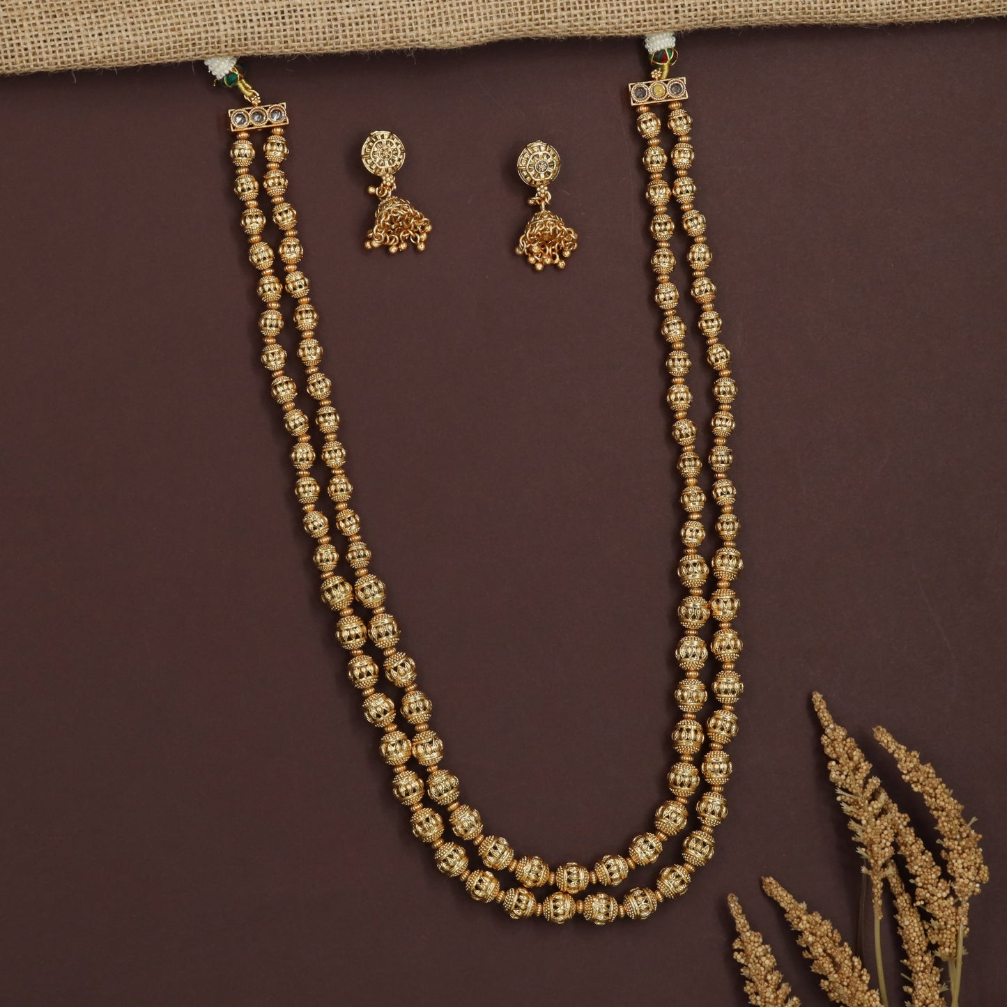 Temple Beads Necklace with Traditional Ball Craftsmanship