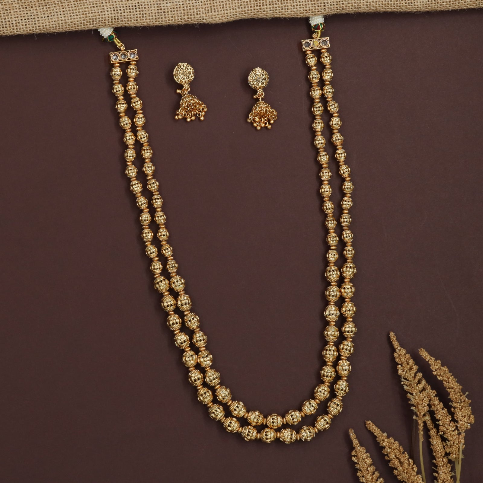 Temple Beads Necklace with Traditional Ball Craftsmanship