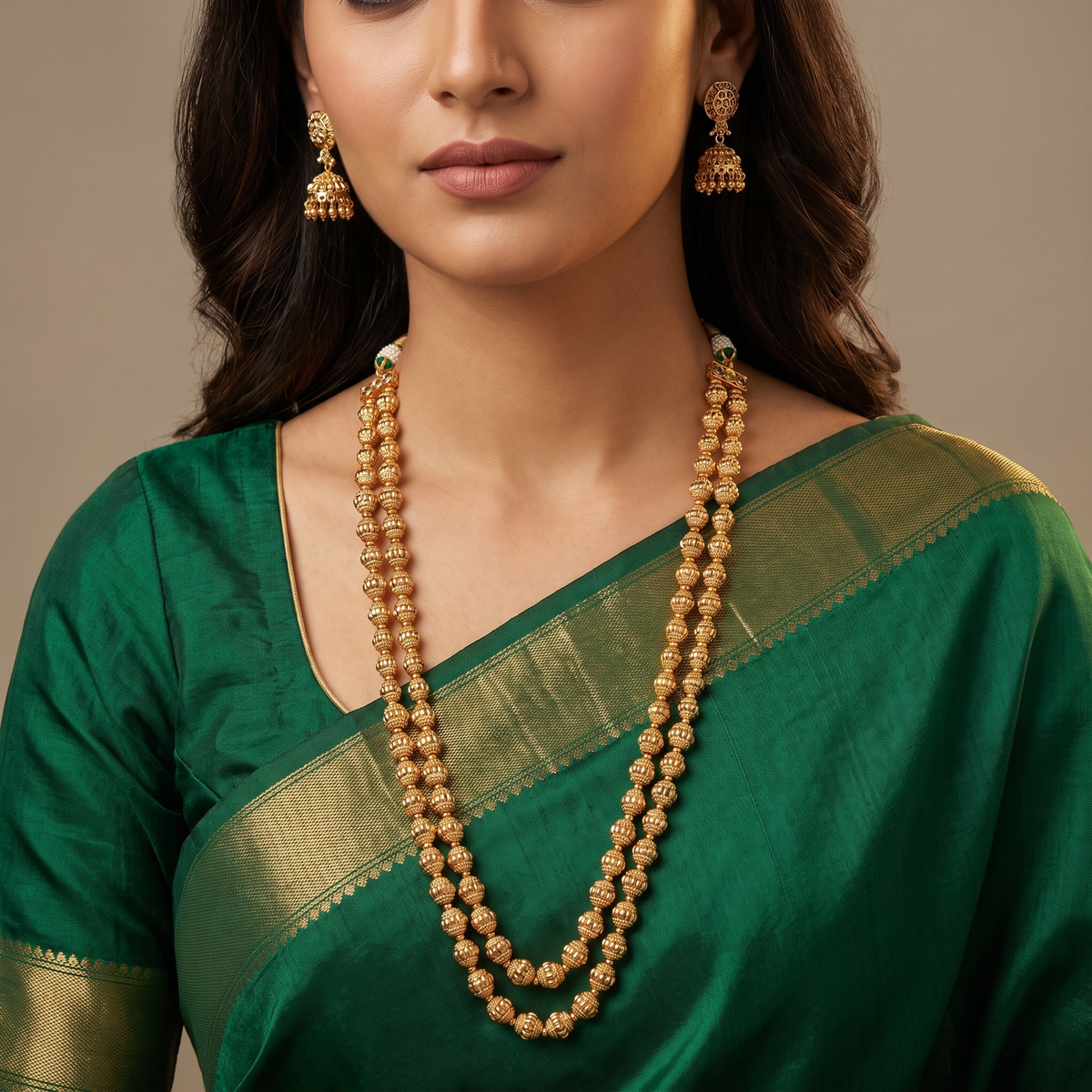 Temple Beads Necklace with Traditional Ball Craftsmanship