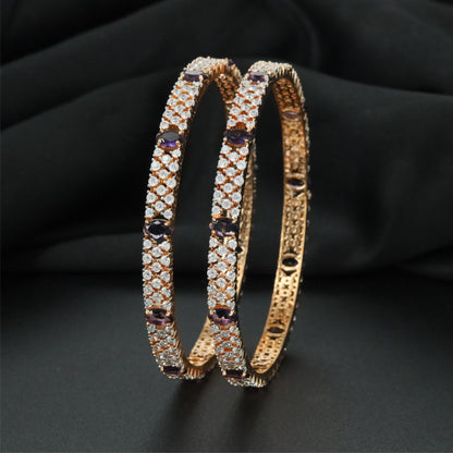 Square Frame Gj Bangles with Repeating Accent Sections