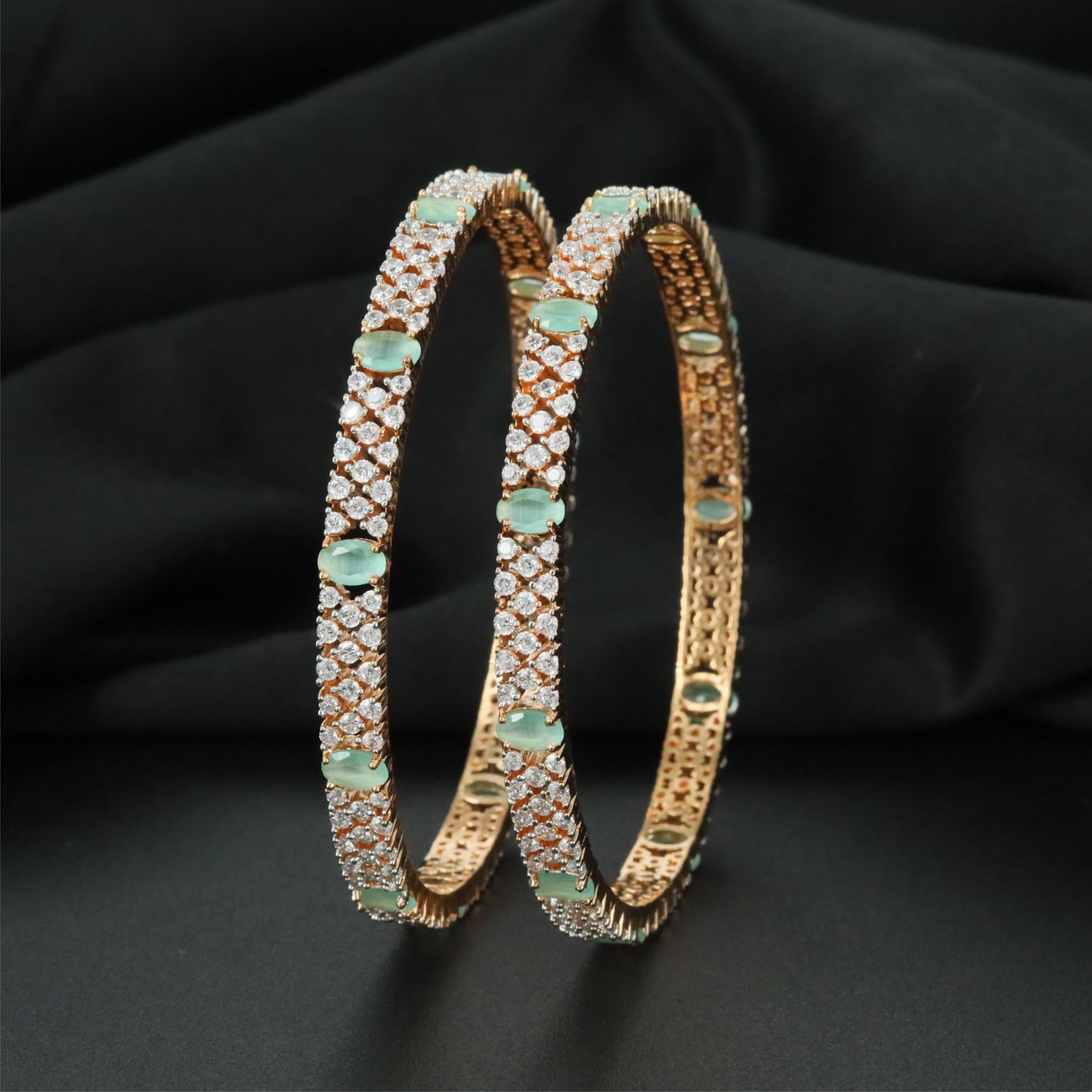 Jeweltrack Gj Bangles with Textured Multi Row Styling