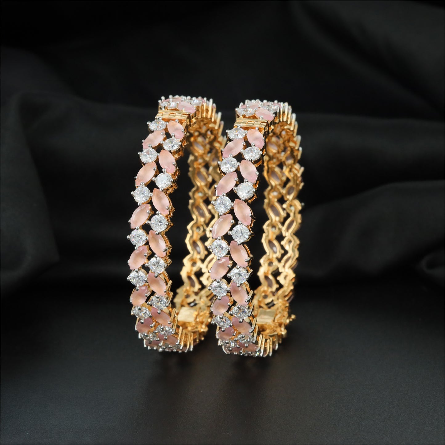 Marquise GJ Bangles with Repeating Stone Panels