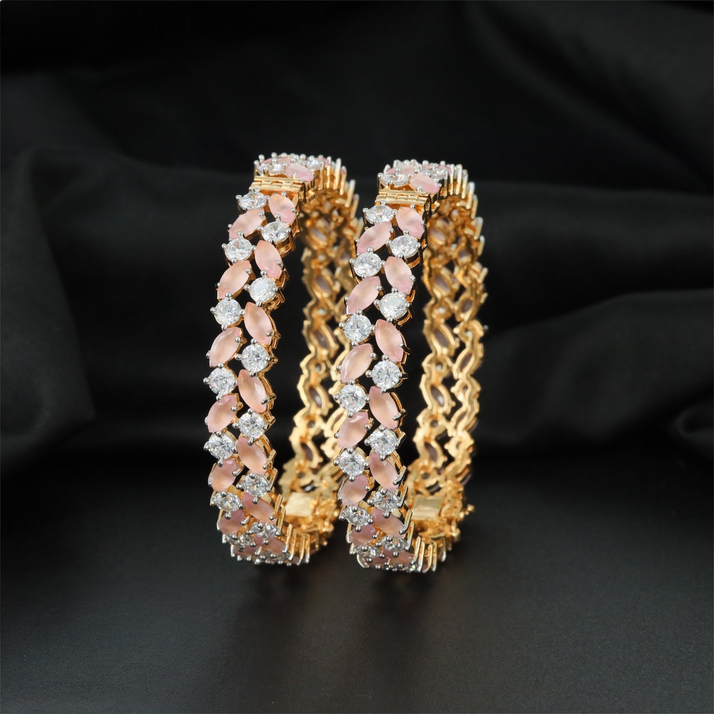 Marquise GJ Bangles with Repeating Stone Panels