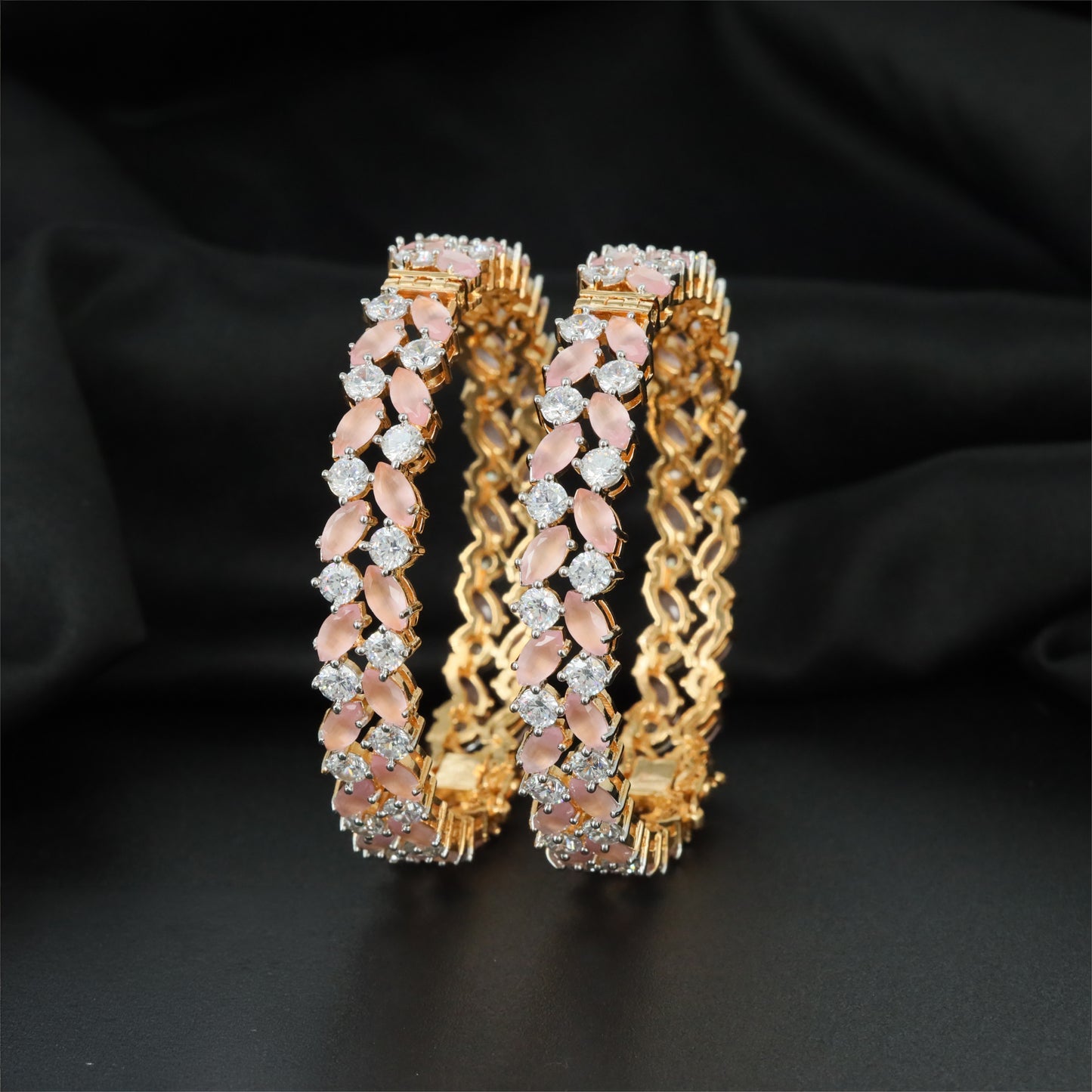 Marquise GJ Bangles with Repeating Stone Panels