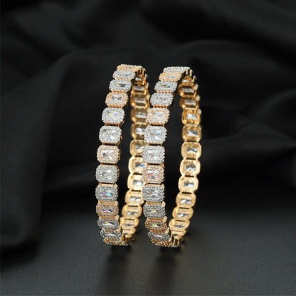 Aurora Pavilion Gj Bangles with Decorative Geometric Styling
