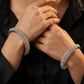 Elite Meshwork Rhodium Bangles with Repeating Framework Formation