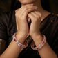 Classic Trellis Rose Gold Bangles with Structured Side Detailing
