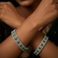 Timeless Weave Rhodium Bangles with Continuous Linked Arrangement