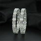 Metro Block Rhodium Bangles with Balanced Side Detailing